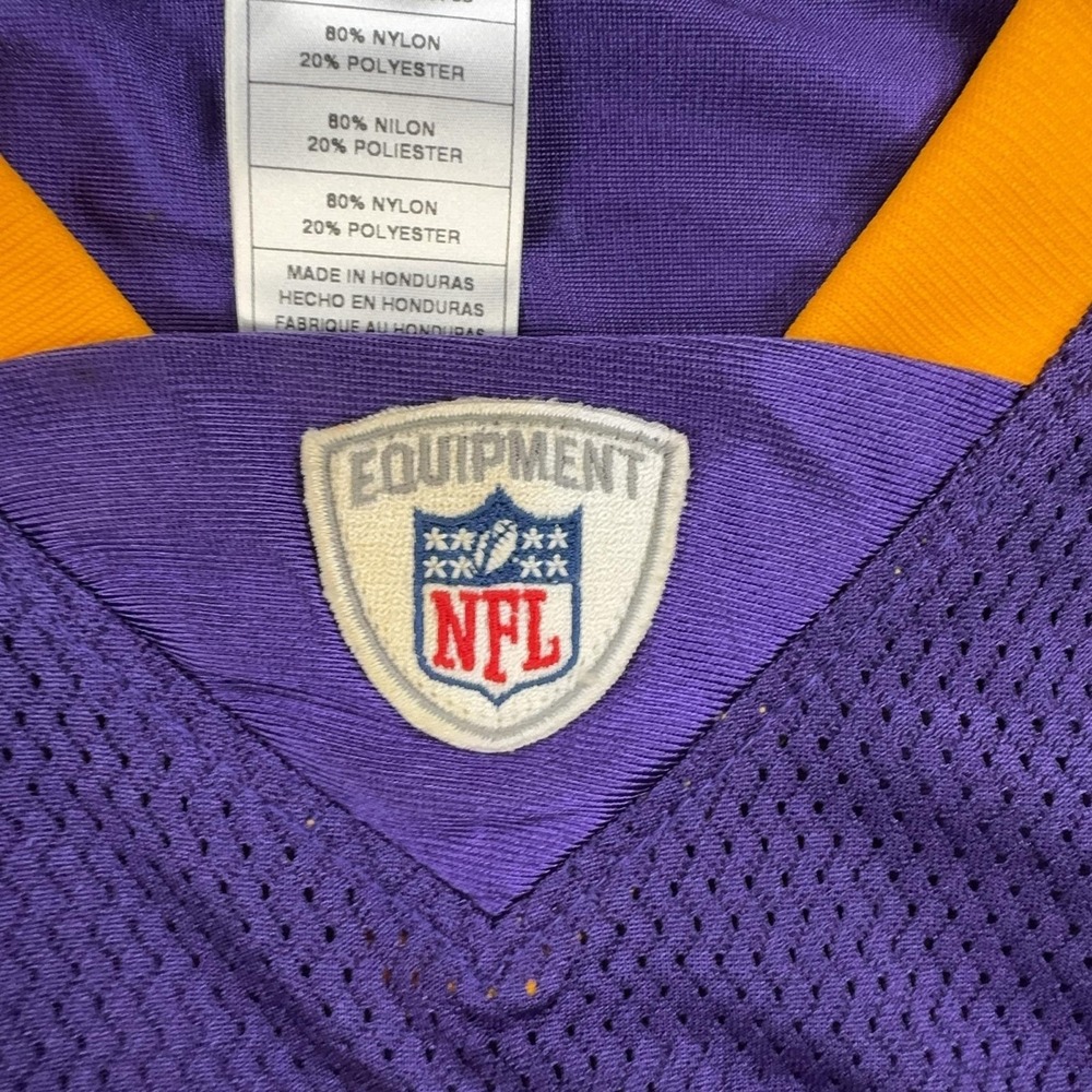 Minnesota Vikings Jersey Mens Medium Purple NFL Football Brett Favre 4 Reebok - Picture 8 of 16